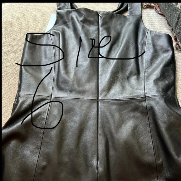 Antonio Melani Jessica Twisted Halter Neck Genuine Leather Sheath Mini Dress - Picture 7 of 16